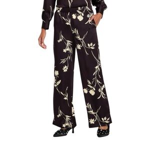 A New Day Low Rise Pull On Satin Floral Pants Size Small